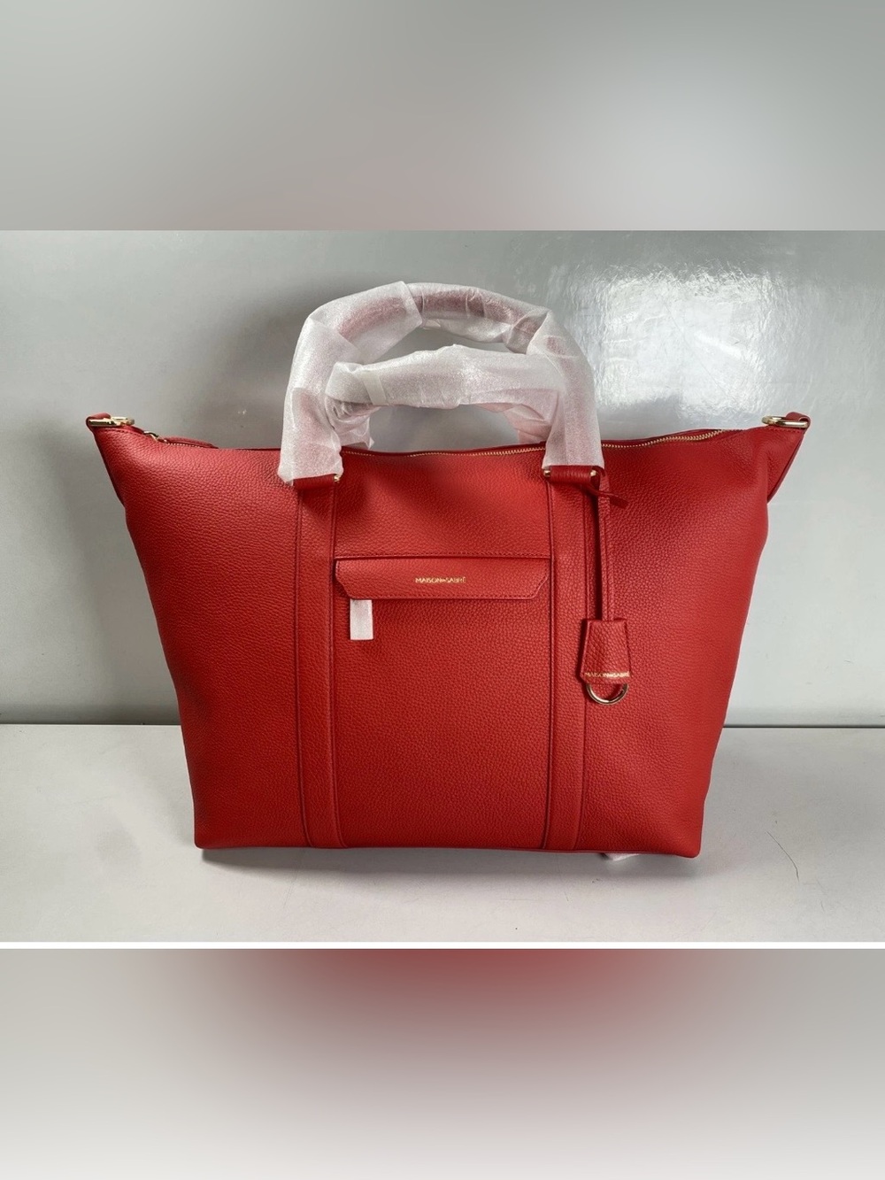 Maison de Sabre weekender pomegranate red